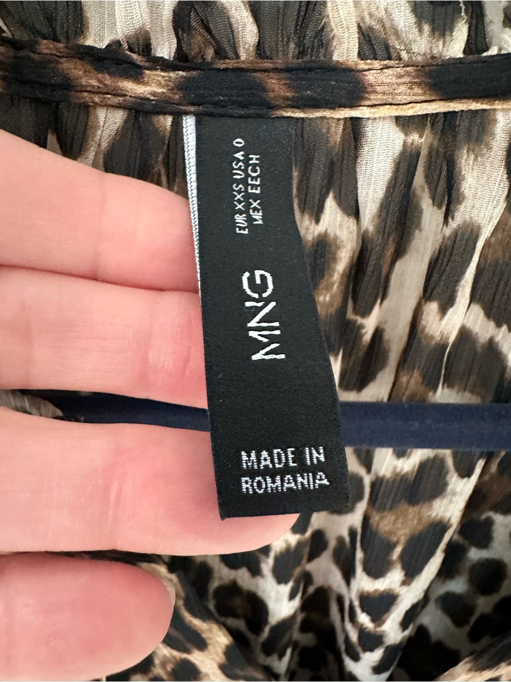 Mango Leopard Print Long-Sleeve Ruffle Dress - Picture 3 of 8